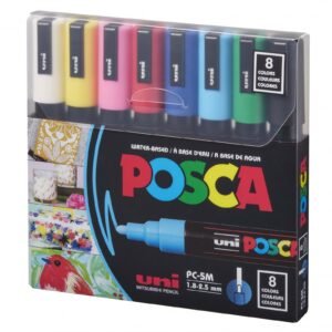 Posca Set de marqueurs de peinture Acrylique PC-5M - 8 couleurs