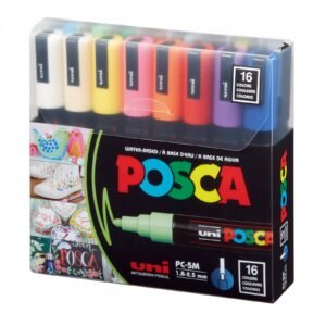POSCA ACRYLIC PAINT MARKER PC-5M MEDIUM SET 16 BASIC COLORS