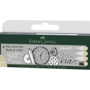 FABER-CASTEL 4 PITT ARTIST PEN BLACK & WHITE